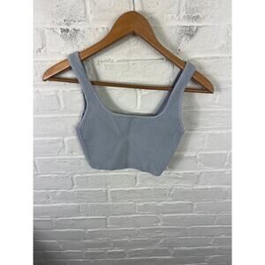 Aritzia Women's Essential Sculpt Knit Squareneck Cropped Tank Top Gray Size XS